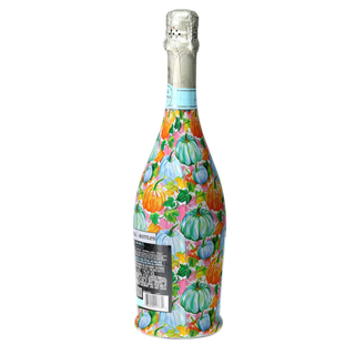 Orange Blue Pumpkins Prosecco Bottle Wrap