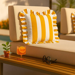 Indoor/Outdoor Pillow Covers Yellow/White 20"