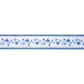 2.5" Blue Floral Vine Ribbon