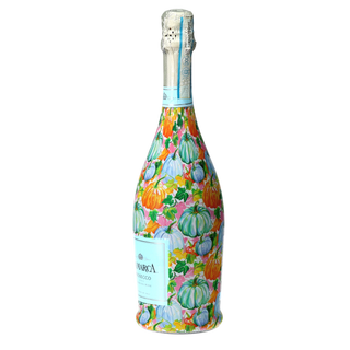 Orange Blue Pumpkins Prosecco Bottle Wrap