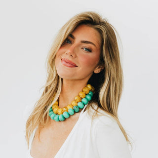 Bella Beaded Necklace WATERPROO Teal