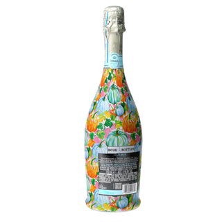 Orange Blue Pumpkins Prosecco Bottle Wrap