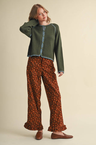 CONTRAST STITCH CARDIGAN