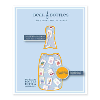 Pastel Blue Mahjong Champagne Bottle Wrap