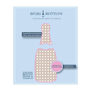 Brown White Cane Prosecco Bottle Wrap