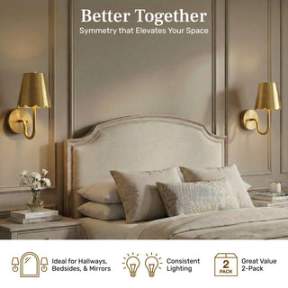 Set Rechargeable Scallop Wall Sconces