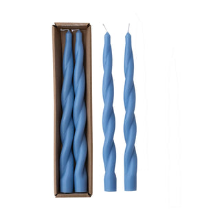 Twist Taper Candle Blue Set