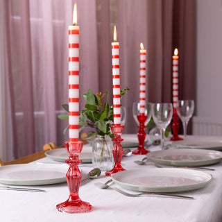 Red White Stripe Candles