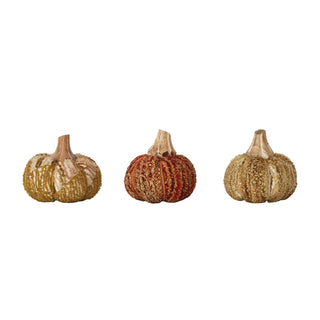 3" Fabric Wood Pumpkin