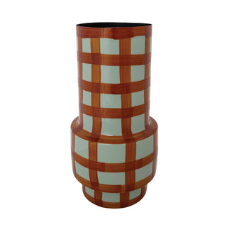 14" Rust Grid Vase