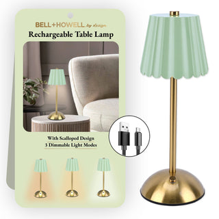 Rechargeable Scalloped Table Lamp
