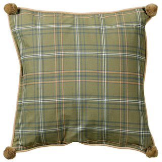 Plaid Pompon Pillow