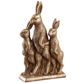 10" Gold Bunny Family
