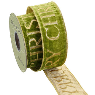 2.5" Green Merry Christmas Ribbon