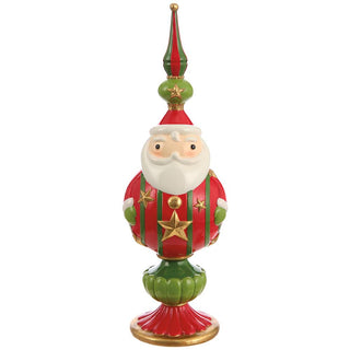 Red Green Finial Santa