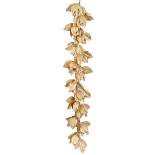 77" Gold Velvet Magnolia Garland