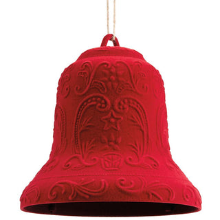 7.5" Flocked Red Bell Ornament
