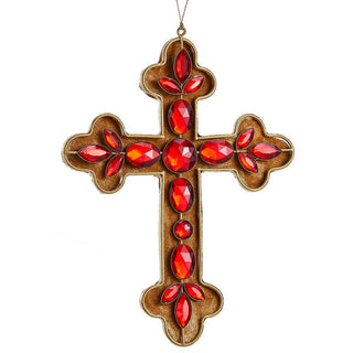 Red Jewel Cross Ornament
