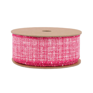 1.5" Faux Tweed Pink Ribbon