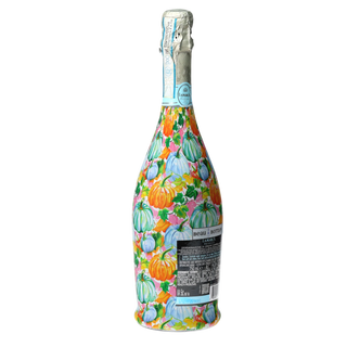 Orange Blue Pumpkins Prosecco Bottle Wrap