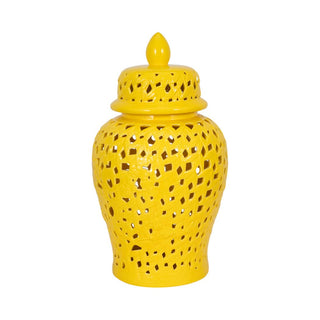 Yellow Ceramic Lidded Jar