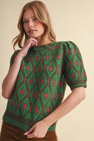 GEOMETRIC KNIT SWEATER