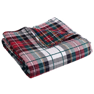 Spencer Plaid Quilted Throw: Red