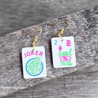 Mahjong Joker Earrings