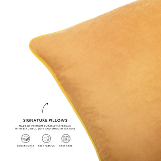 18" Velvet Yellow/Pink Pillow Cover