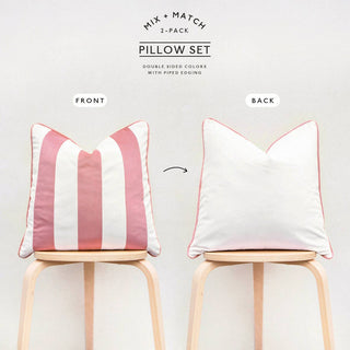 Pillow Covers Lt Pink/White 20"