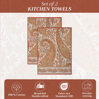 Kitchen Towels Cotton S/2 Paisley