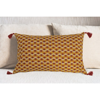 Floral Tassels Lumbar Pillow