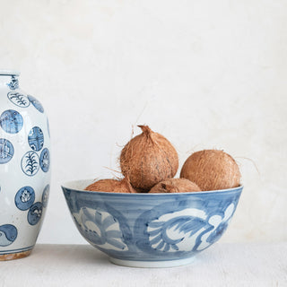 Stoneware Bowl Hand Painted