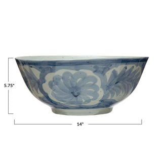 Stoneware Bowl Hand Painted