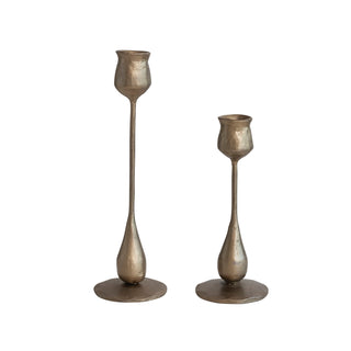 Iron Taper Candle Holders Brass