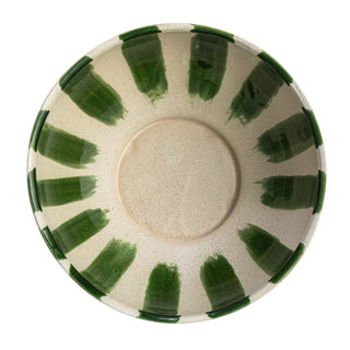 Stoneware Footed Bowl Stripes