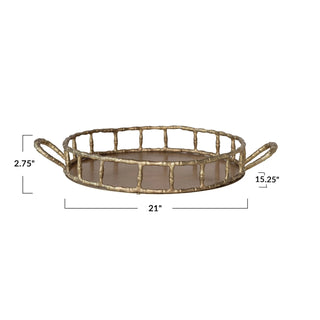 Brass Faux Bamboo Tray