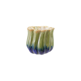 Green Blue Fluted Planter