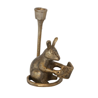 Antique Gold Mouse Taper Holder