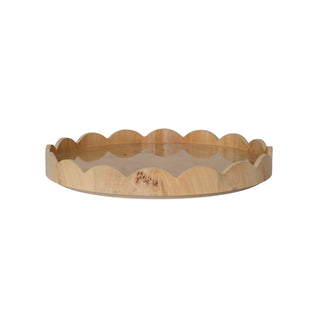 Burl Wood Scalloped Lazy Susan