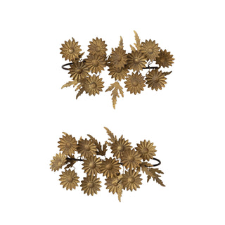 S/2 Metal Curtaoini Tiebacks Flowers