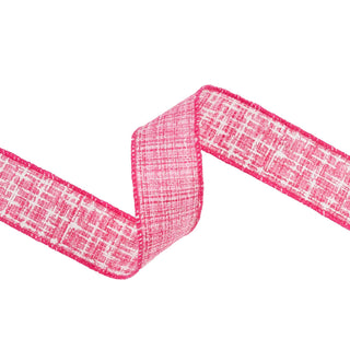 1.5" Faux Tweed Pink Ribbon