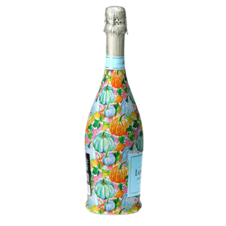 Orange Blue Pumpkins Prosecco Bottle Wrap