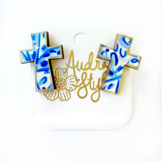 Blue White Cross Stud