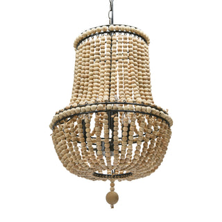Draped Wood Bead Chandelier