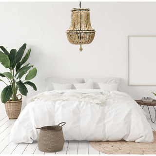 Draped Wood Bead Chandelier