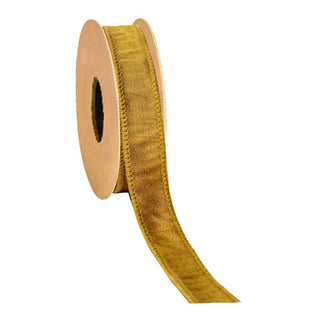 1" Dupioni Ribbon Copper Brown