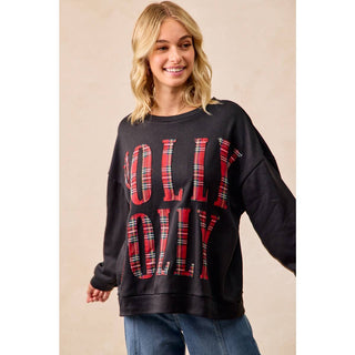 Plaid Holly Jolly Sweatshirt