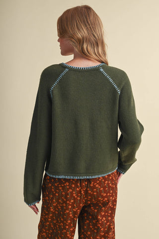 CONTRAST STITCH CARDIGAN