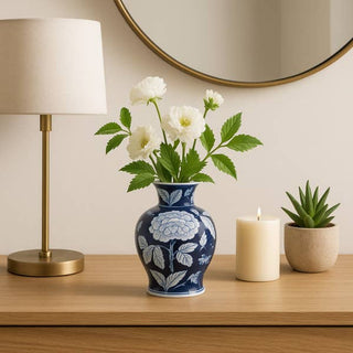 Blue Floral Ceramic Jar